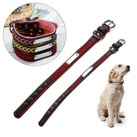 reflective durable adjustable customizable puppy tag collar dog necklace pet collar leather