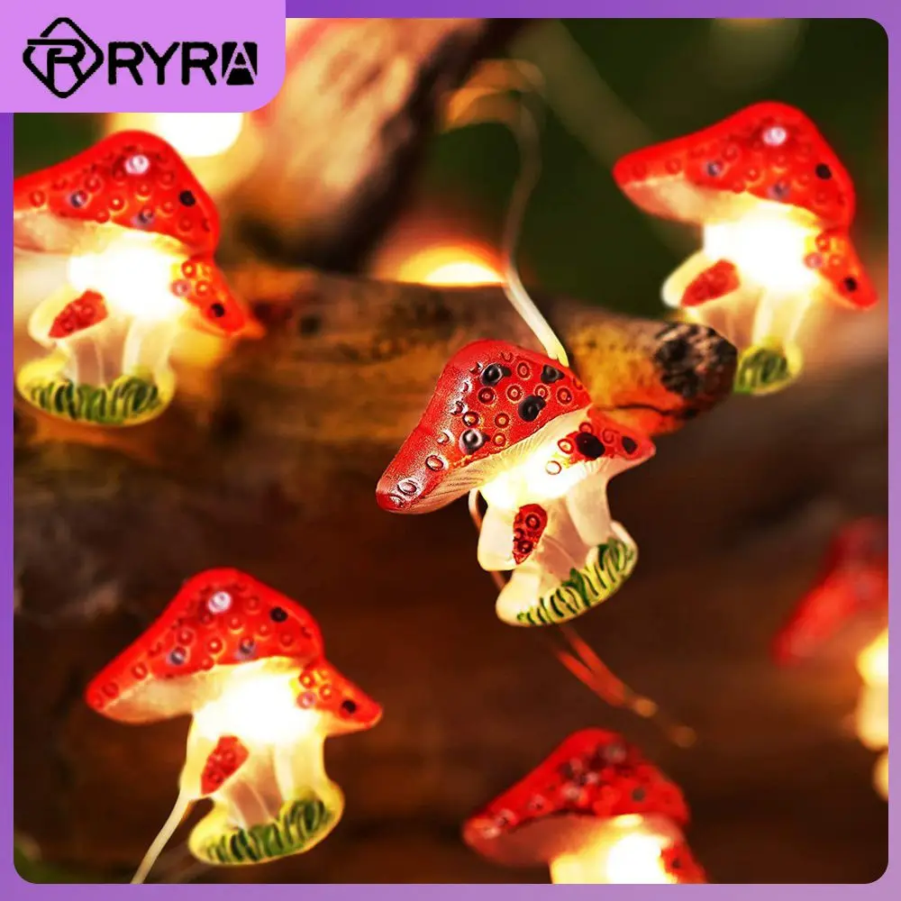 

Warm White Led String Fairy Lights Low Power Consumption Led Copper Wire Lamp String Energy Saving Mushroom Shape