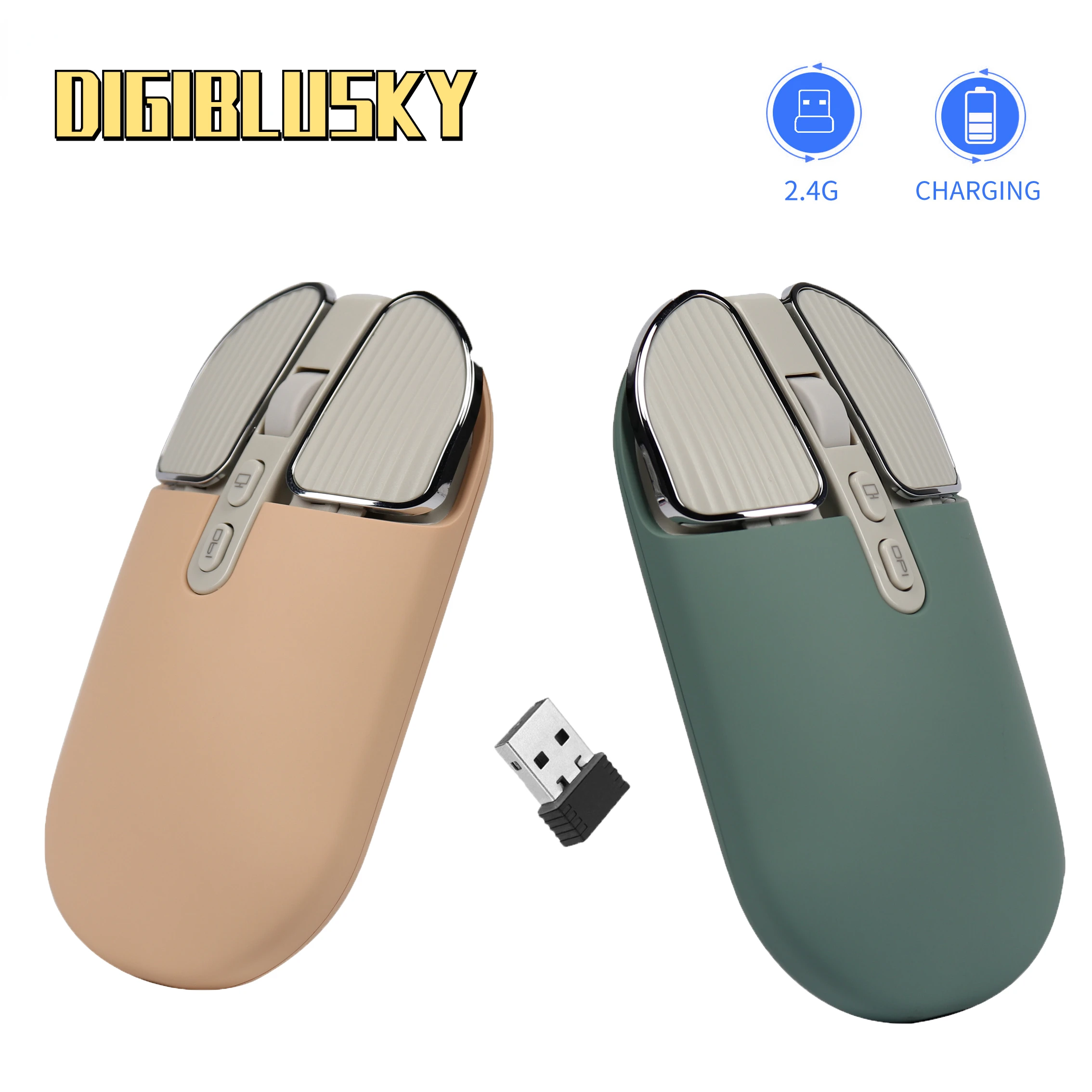 Мышь компьютерная беспроводная игровая, 2,4 ГГц, 2400DPI, USB