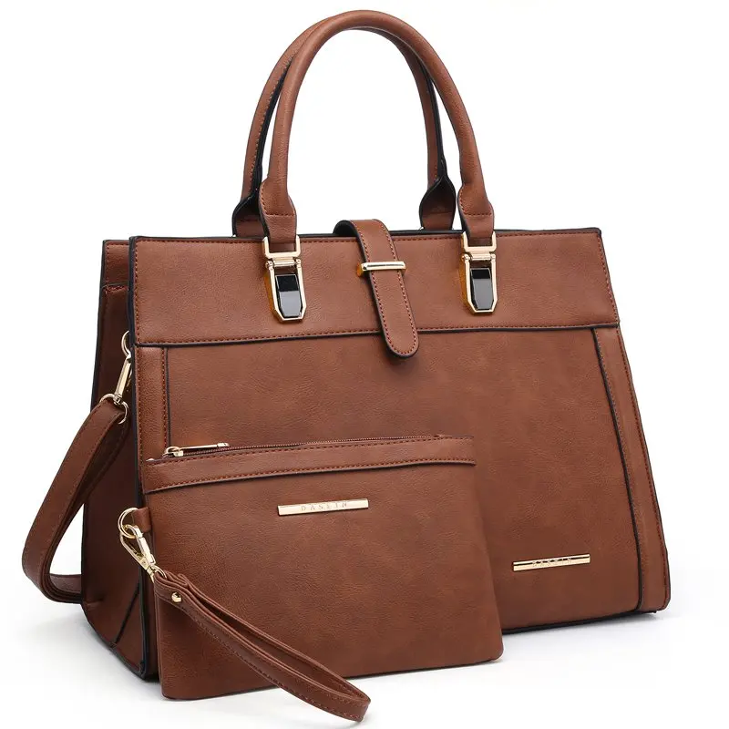 

Women's Handbag Flap-over Belt Shoulder Bag Top Handle Tote Satchel Purse Work Bag w/Matching Wristlet