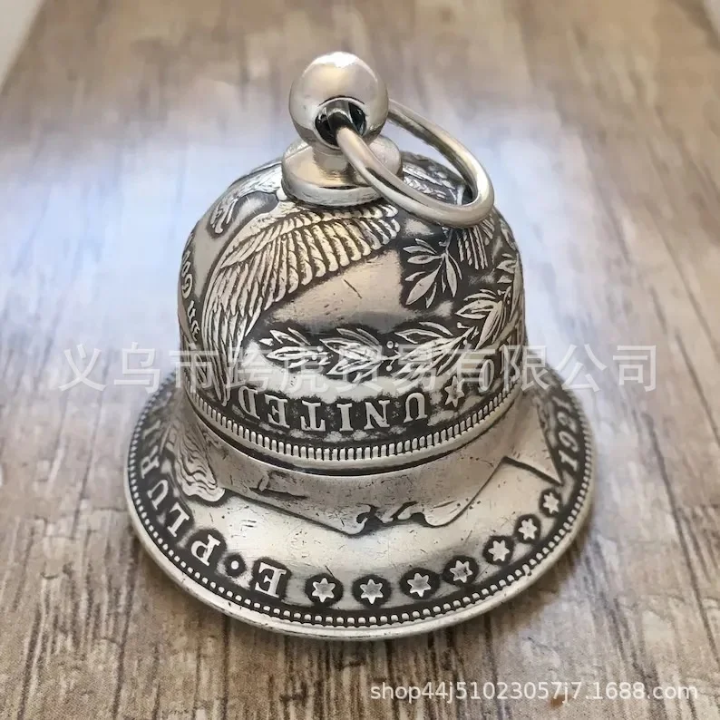 Фото 1921s Morgan Silver Dollar Bell Винтажный колокольчик ручной работы с орлом Коллекционный подарок для любителей истории и любителей монет №2