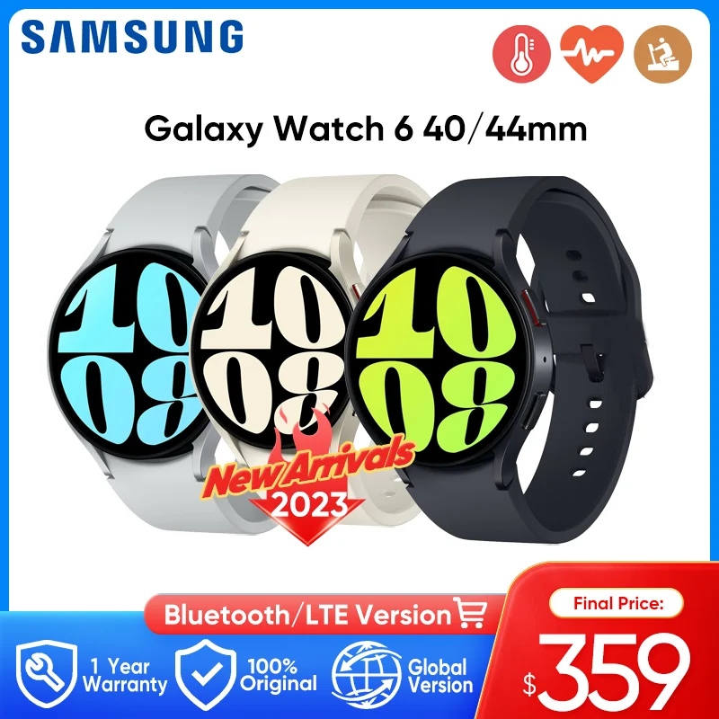 Смарт-часы Samsung Galaxy Watch 6 с AMOLED экраном, GPS, Wi-Fi