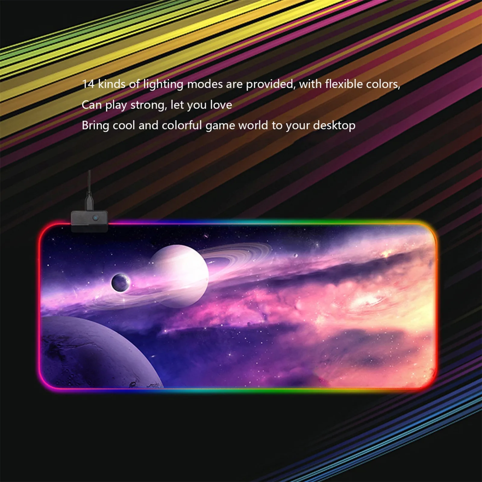 

Bureau Spelen Mousepad Rgb Pc Computer Mat Muismat Met Muismat Gaming Backlit Keyboard&