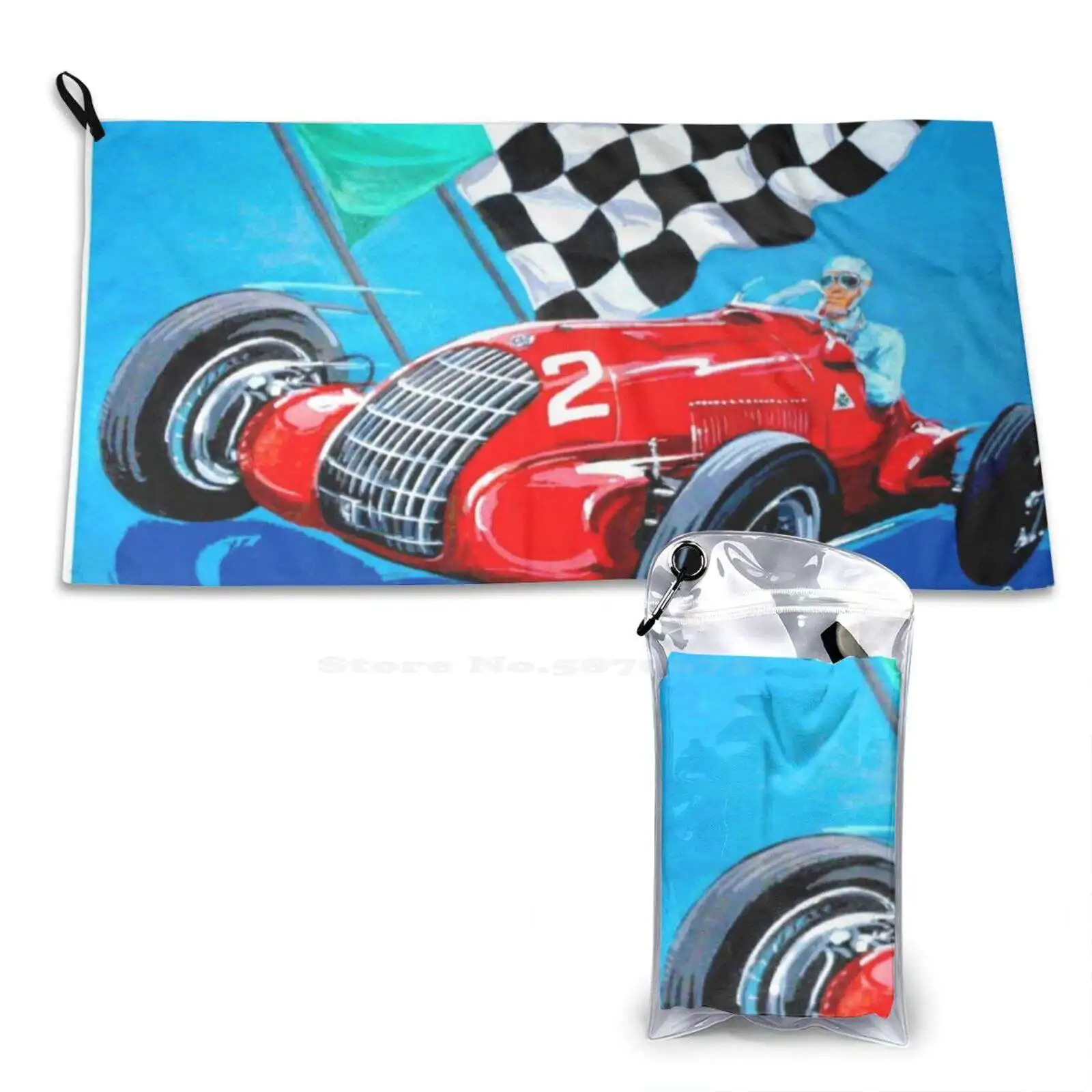 Coppa Ciano: Винтаж 1939 итальянский Гран-при автопринт мягкие спортивные полотенца на