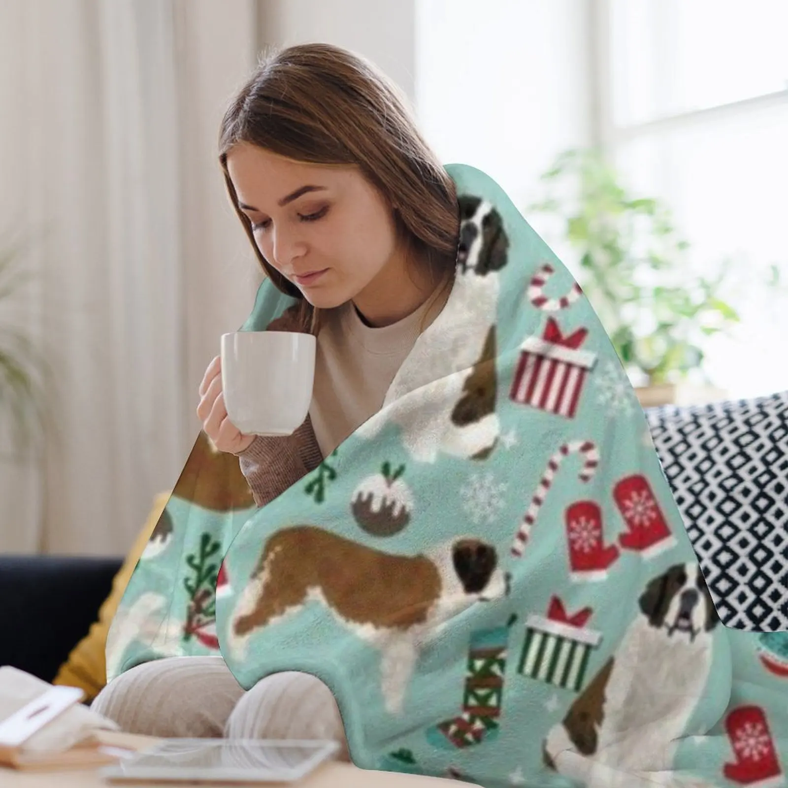 SAINT BERNARD Throw Blanket Luxury Bed Decorative Beds anime Blankets