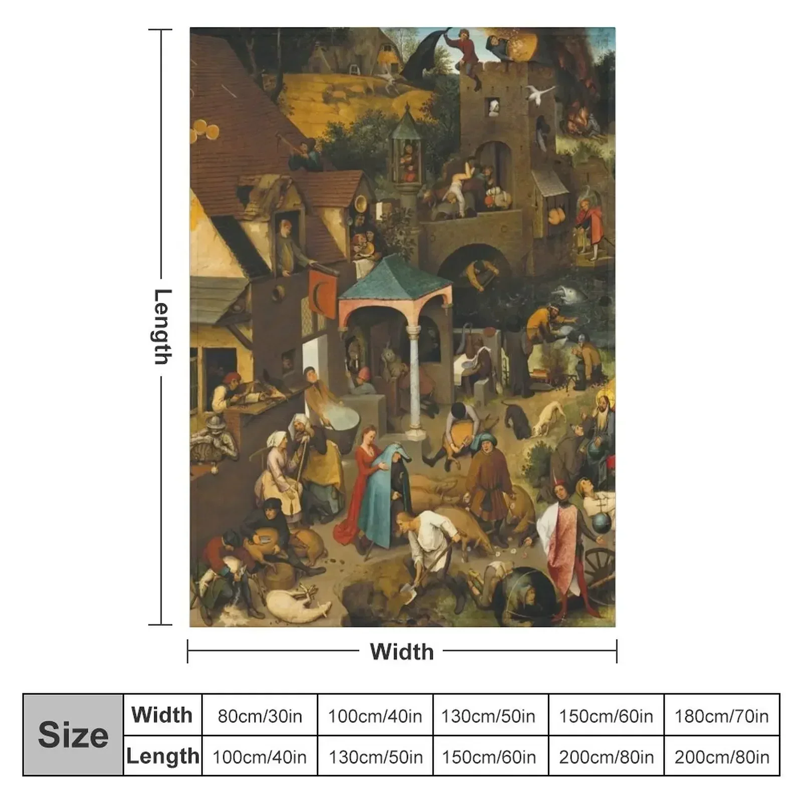 Одеяло Pieter Bruegel The Elder - Dutch Proverbs большие зимние кровати многоцелевое тонкое одеяло