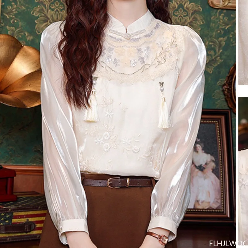 Лидер продаж дизайнерские топы в китайском стиле с вышивкой бисером и