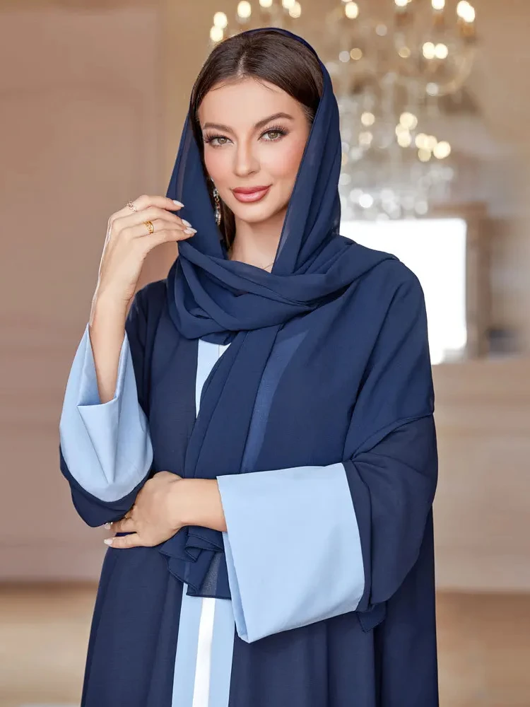 Мусульманская абайя для женщин с шарфом Eid длинным рукавом арабское марокканское