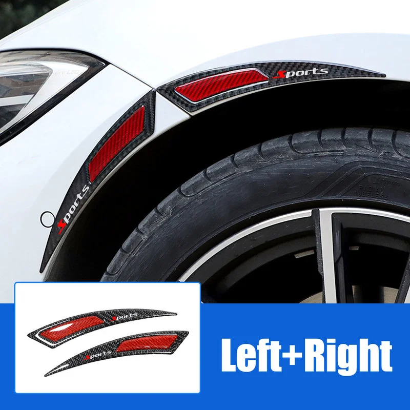 

2pcs Car Sports Fender Splash Protect Strip Carbon Fiber Style Auto Wheel Eyebrow Eyelids Lips Guard Strip Car Decor Accessories