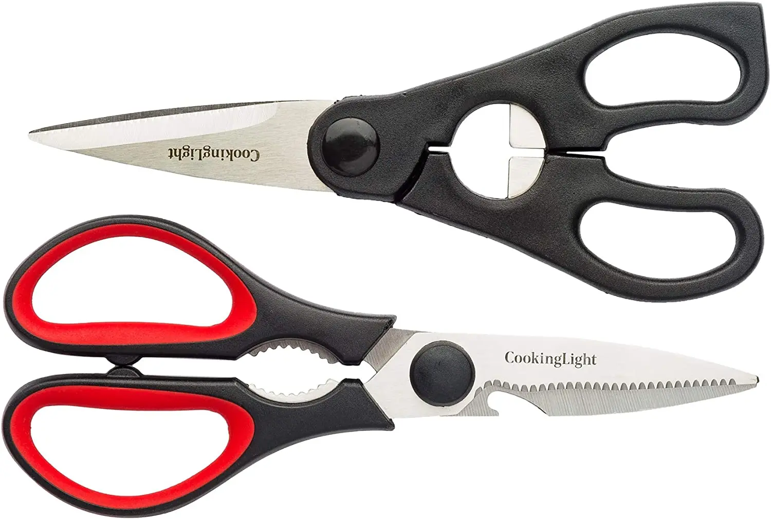 

stainless steel for cutting poultry, fish, meat and herbs, built-in bottle, and red kitchen tools, set of 2 scissors, /red kitc