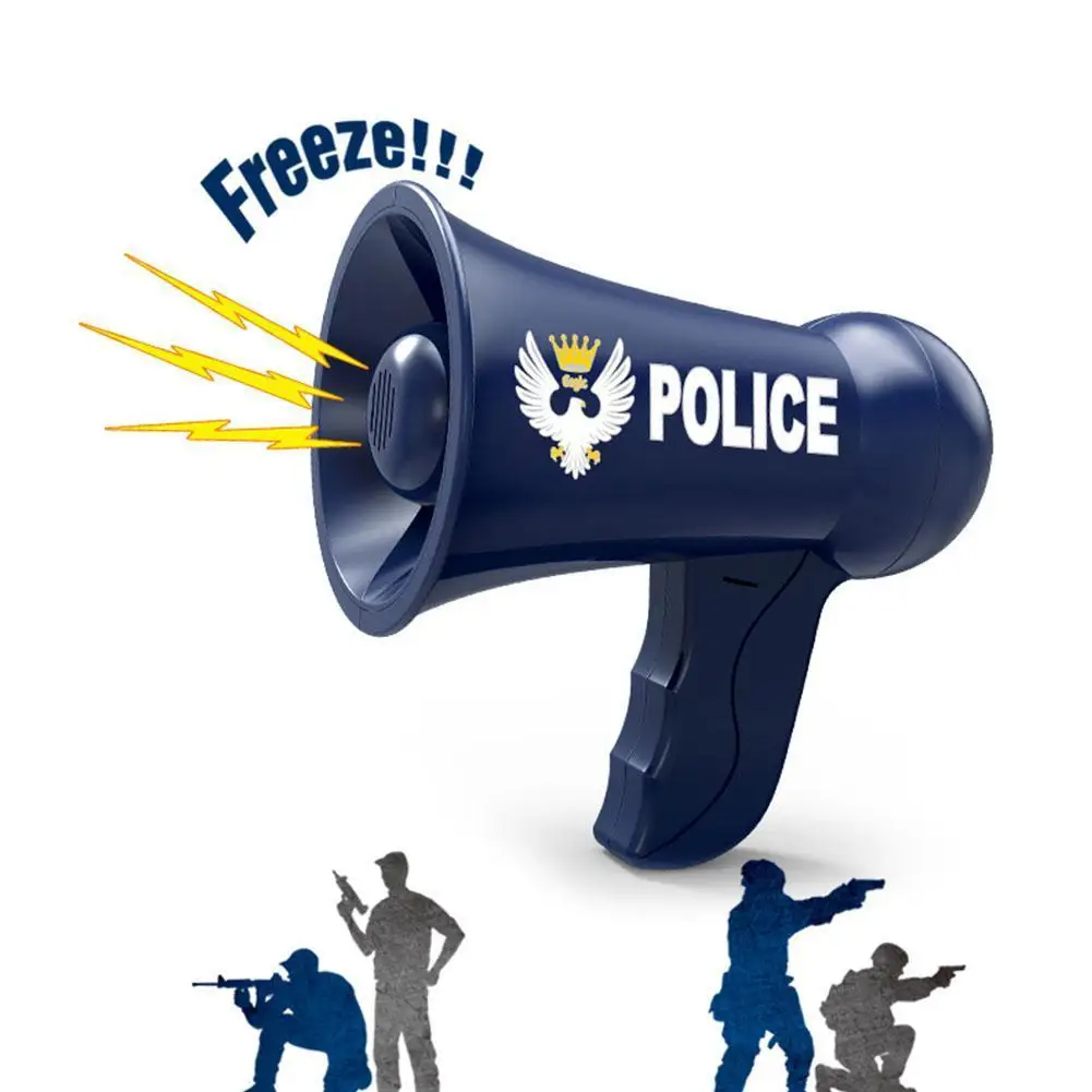 

Police Megaphone Toys Siren Sounds for Policeman Costume Dress Up - Boy Detective Officer Role Play Game