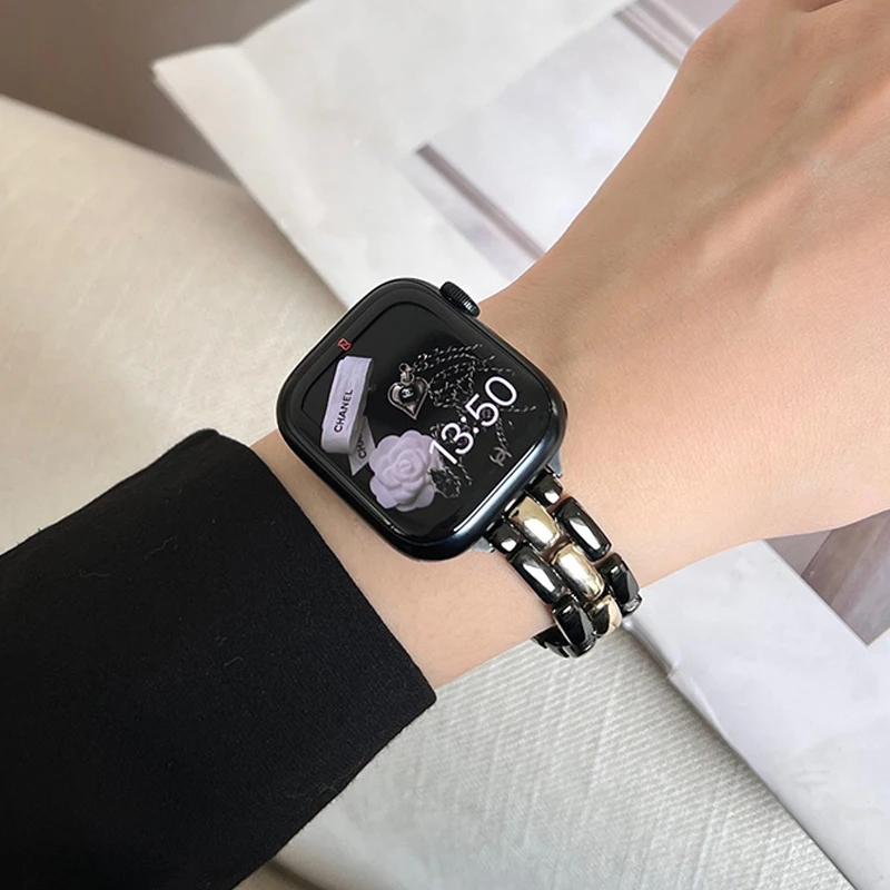 Metal Band For Correa Apple Watch Series 8 Ultra 49mm Bracelet Stainless Steel Strap 41MM 45MM For Iwatch 7 6 5 4 3 Women Strap