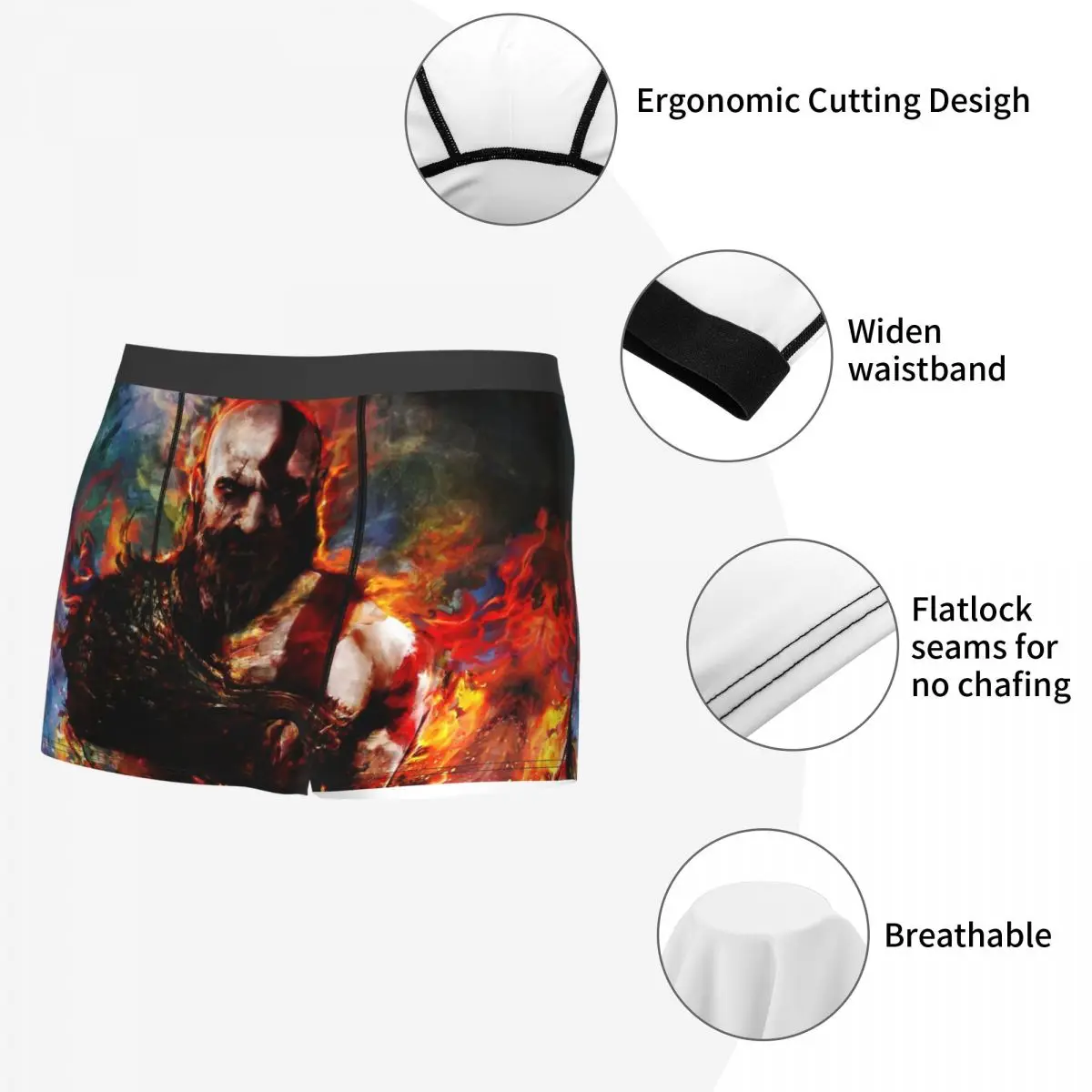 Трусы-боксеры Kratos God of War Game мужские нижнее белье удобные шорты трусы - купить по