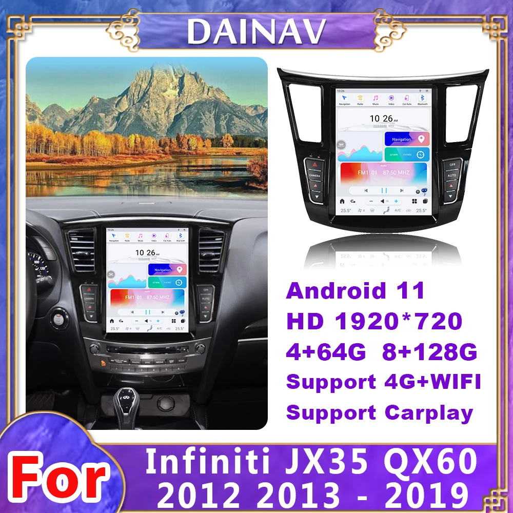 

12.1 Inch Qualcomm Car Radio For Infiniti JX35 QX60 2012 2013 2014-2019 Carplay Stereo Receiver GPS Navigation Multimedia Player