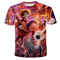 cartoon anime summer coco fashion short sleeve oversize tops children clothing male fit 3 14t