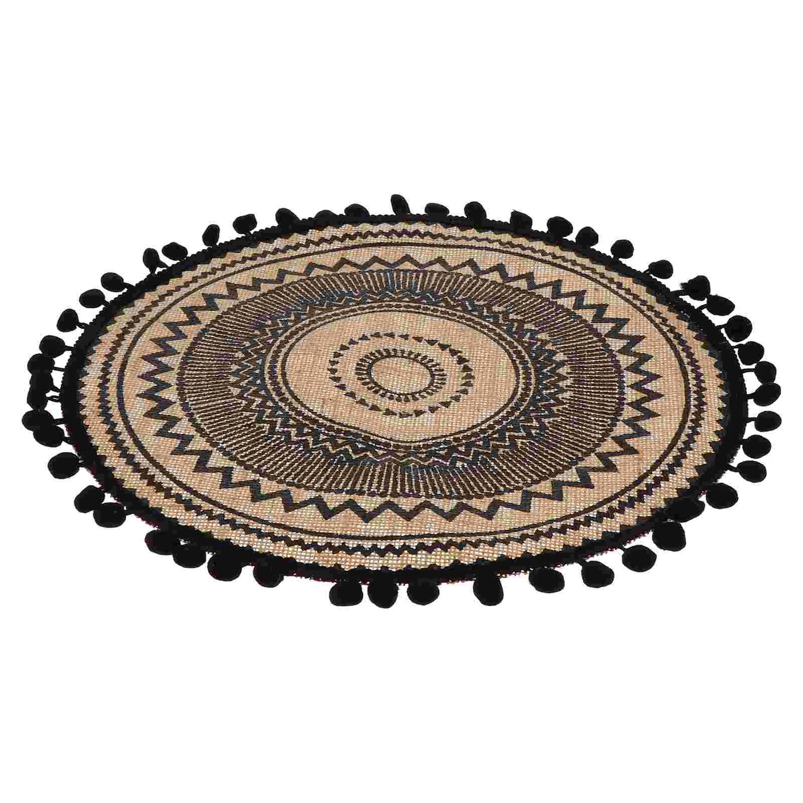 

1Pc Linen Table Mats Wedding Centerpiece Decor Dinner Table Placemats Jute Cup Coaster Round Planter Plate