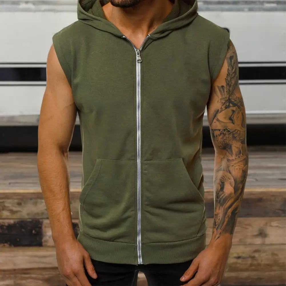 _ Жилет с карманами теплый термоусадочный мужской спортивный Свитшот без рукавов