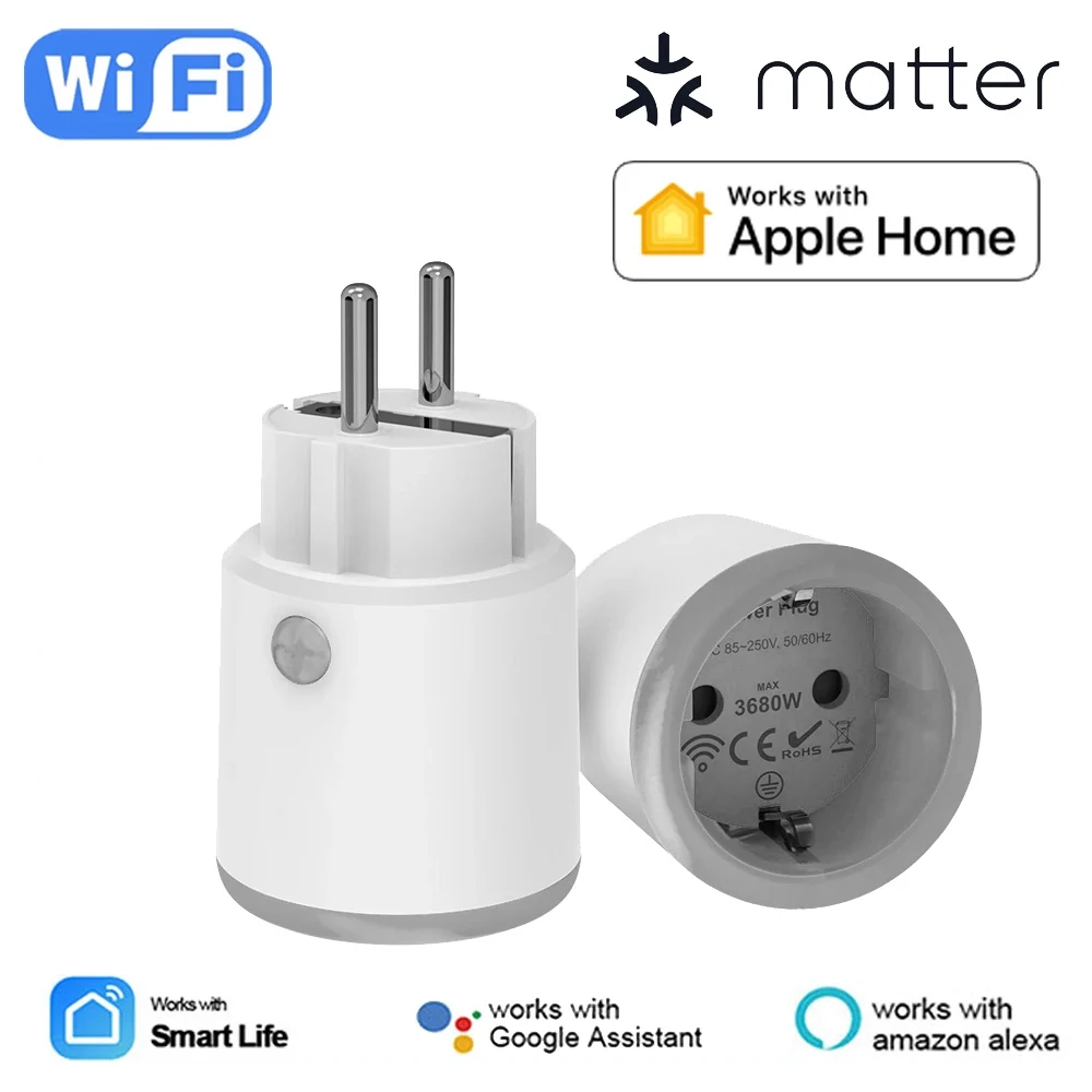 Умная вилка сетевая 16 А с пультом ДУ