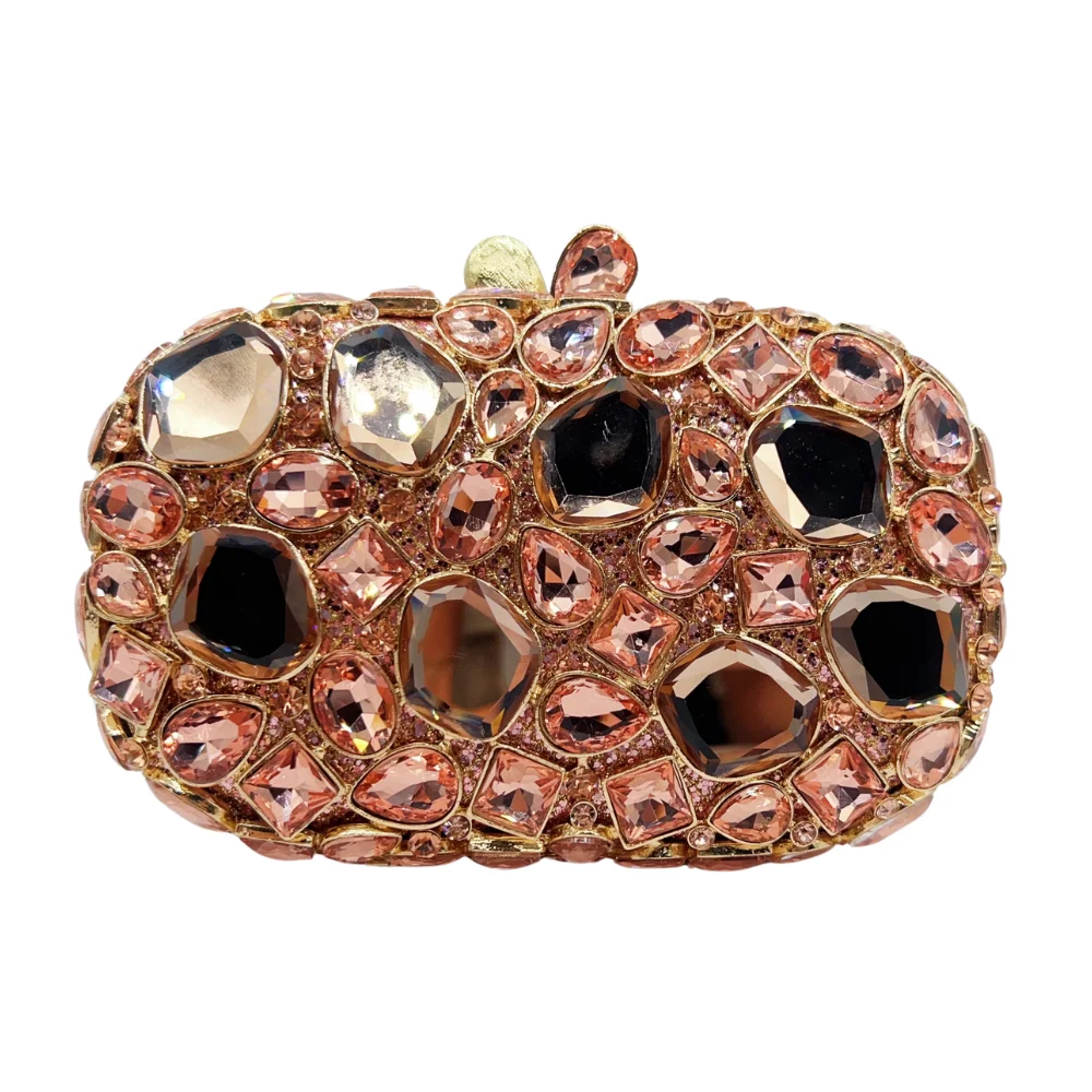 Роскошная женская стеклянная сумка-цепочка со стразами и бриллиантами на заказ