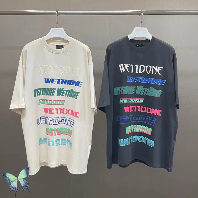 

We11done T Shirt Men's Women's Fashion Oversize Welldone T-shirt