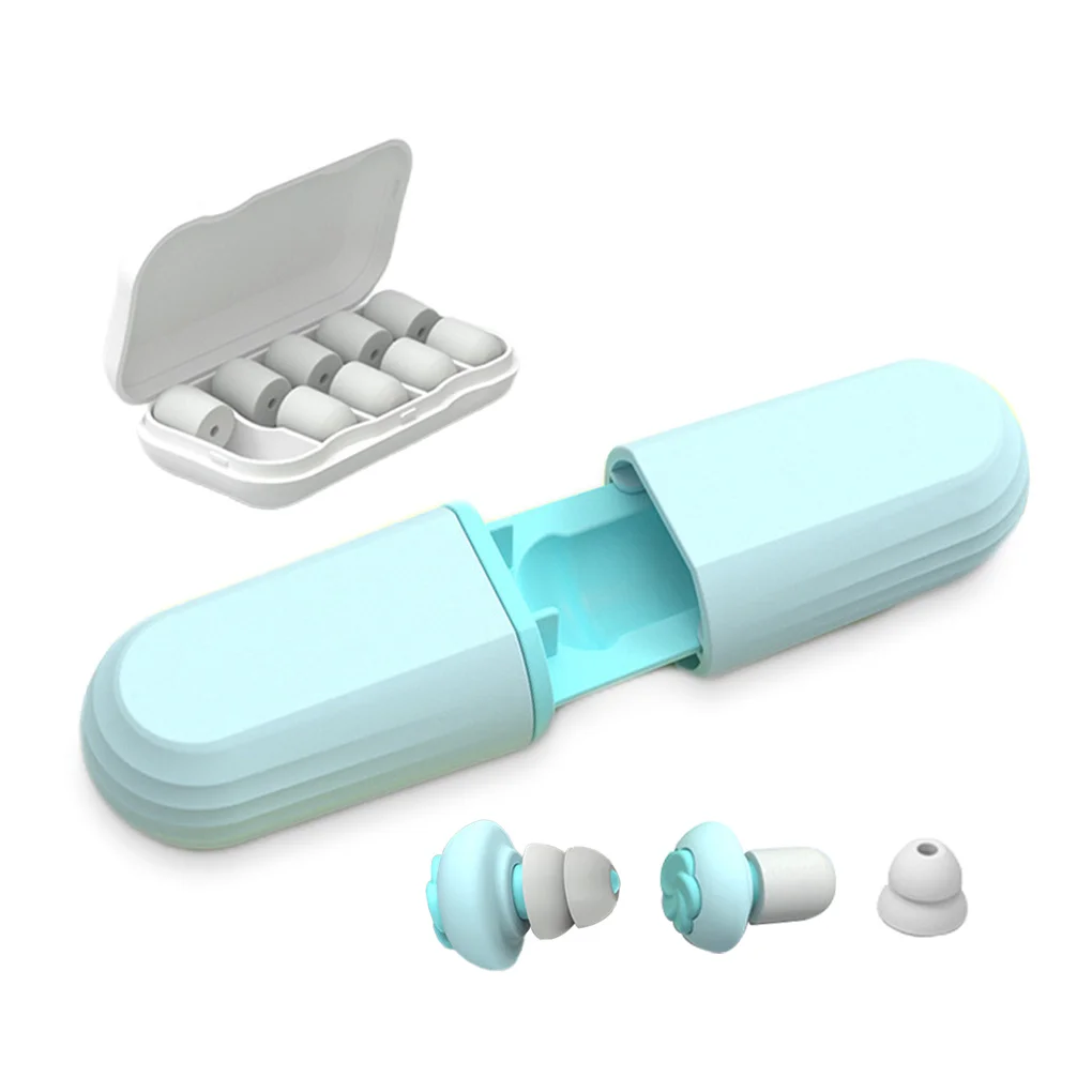 

Noise Reduction Silicone Earplugs Sleeping Ear Muffs Hearing Protection Sound Blocking Airplane Home Personal Care Supplies