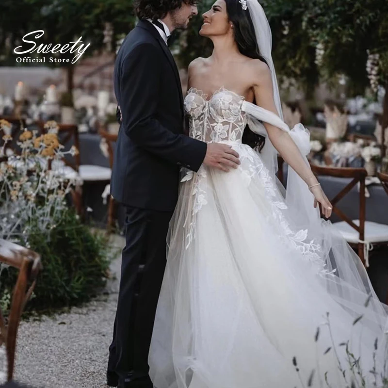 

Simple Wedding Dress Chiffon A-line Floor Length V-neck Bride Dress Appliques Sleeveless Slit A Line Button Robes De Mariée