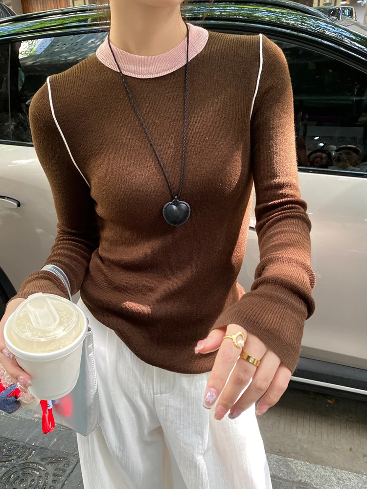 Серая трикотажная нижняя рубашка с воротником-стойкой женская внутренняя одежда