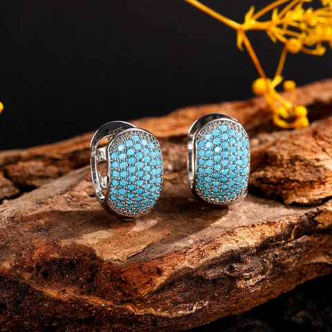 ZAKOL Серьги-кольца с микронабором циркона