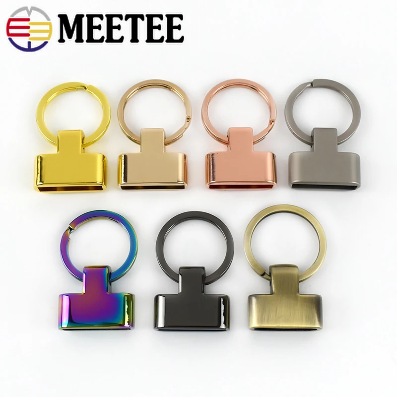 2/4pcs Meetee Metal Key Ring Buckle 20/24mm Split Rings for Bags Strap Belt Keychain Handmade Leather Hardware Accessories