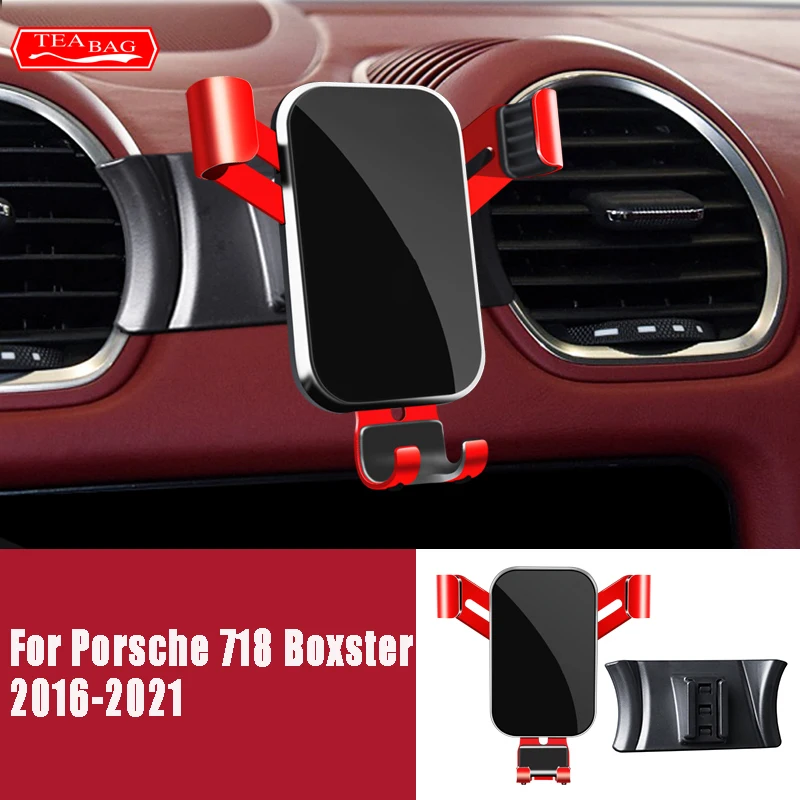 Adjustable Car Mobile Phone Holder For Porsche 718 Boxster 2016-2021 Gravity Stand GPS Air Vent Navigation Bracket Accessories