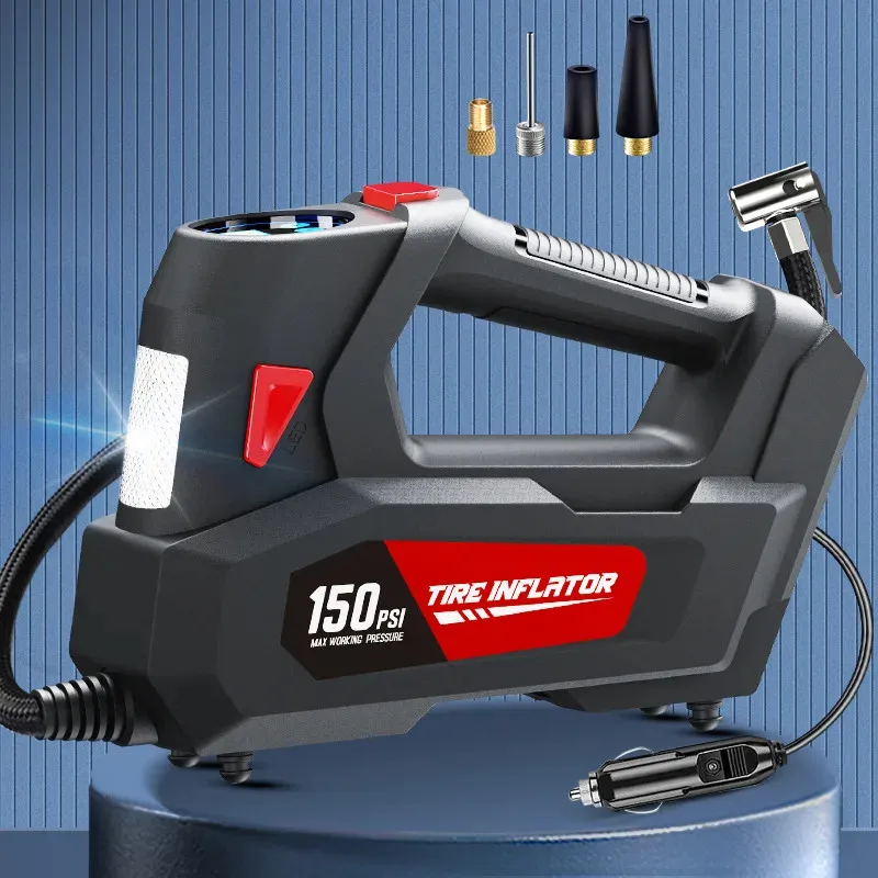 Автомобильный воздушный компрессор 120 Вт портативный ручной насос для