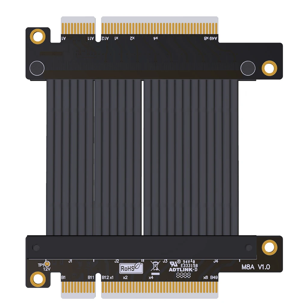 

M88 4.0 PCI-Express Extension Cable x1 x8 Adapter Extender Male to Male Female to Female TX-RX Signal Docking Jump PCIE Riser