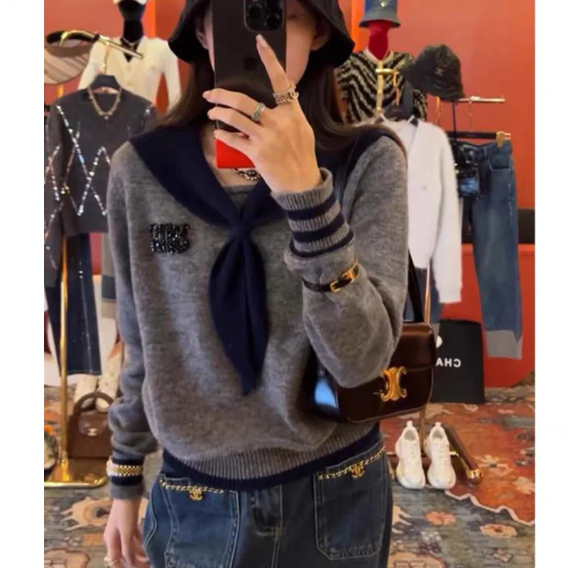 Осень-зима новые винтажные повседневные теплые вязаные пуловеры модные