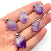 exquisite natural stone irregular amethyst pendant 12 25mm melon seed buckle charm jewelry making diy necklace earring accessory