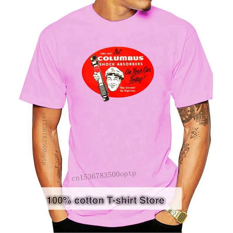 

New Columbus Shock Absorbers Decal T-Shirt - Hot Rod Speed Equip Racing
