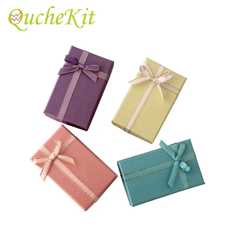 

24pc Bow-knot Jewelry Set Paper Gift Boxes For Display Pendent Necklace Earring Ring Box Packaging Craft Paper Jewelry Organizer