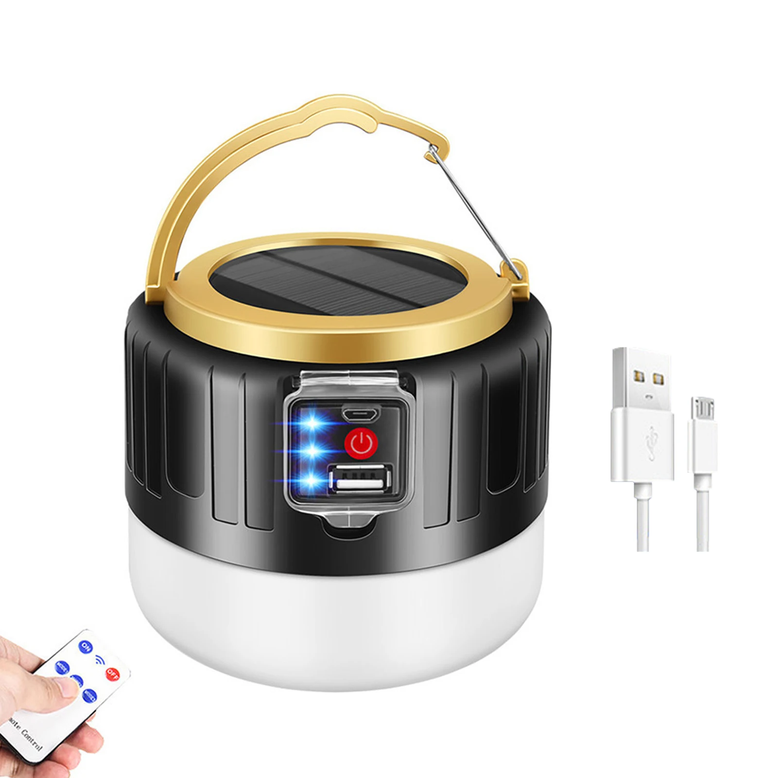 

LED Bulb 3 Modes For Outdoor Tent BBQ Mobile Hiking Camping Light IP65 Waterproof Hanging Flashlight Portable Solar Powered