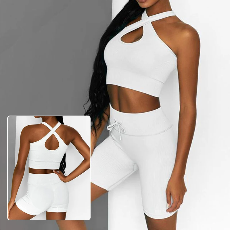 

Женская одежда для йоги, бесшовный спортивный бюстгальтер и леггинсы, дышащая Спортивная одежда для улицы, фитнеса, бега