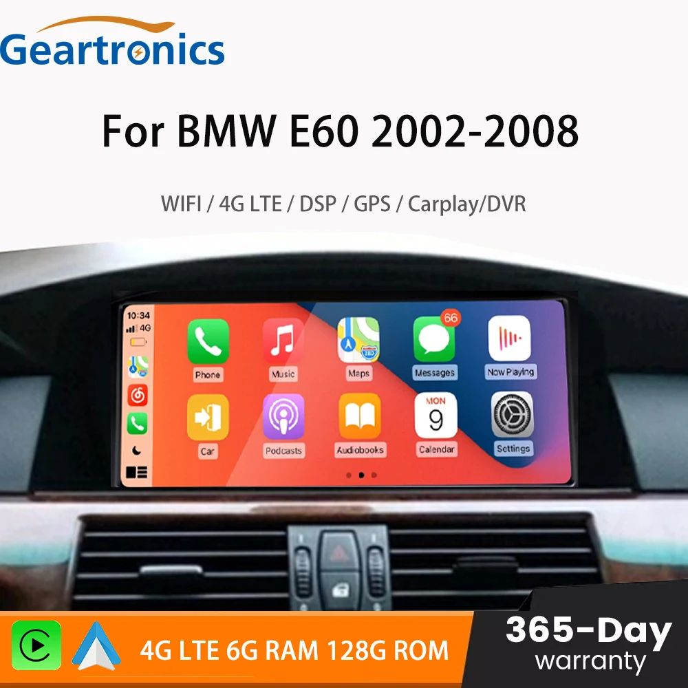 

Автомобильный мультимедийный плеер Carplay Android 10 для BMW E60 2002-2008 CCC GPS навигация 4G SIM