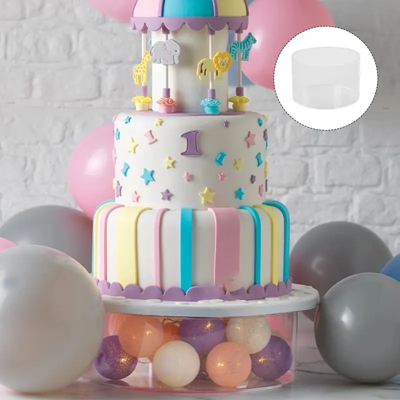 

1 шт. круглая акриловая доска для торта края, скребок для торта, поднос для торта «сделай сам», круглый декор для торта, многоразовая доска, ба...