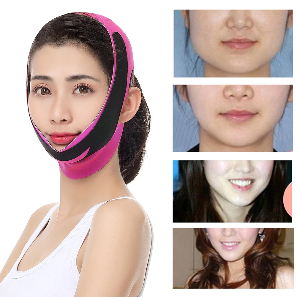 Маска для похудения с подбородком лица Ультратонкий ремень бандаж женщин