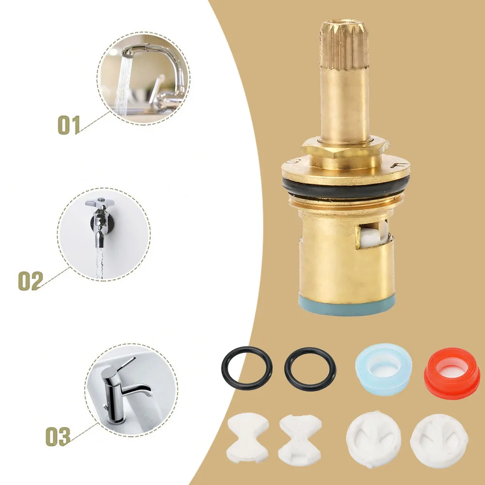 

Tap Valve Spool Replacement Quick Opening Valve Water Tap Accessories For Replacement Ceramic Disc &Silicon Washer Gasket