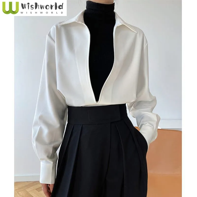 French V-neck Retro Niche Long Sleeved Chiffon Shirt Popular European American Style Tops Elegant Women's Casual Shirt Blouse