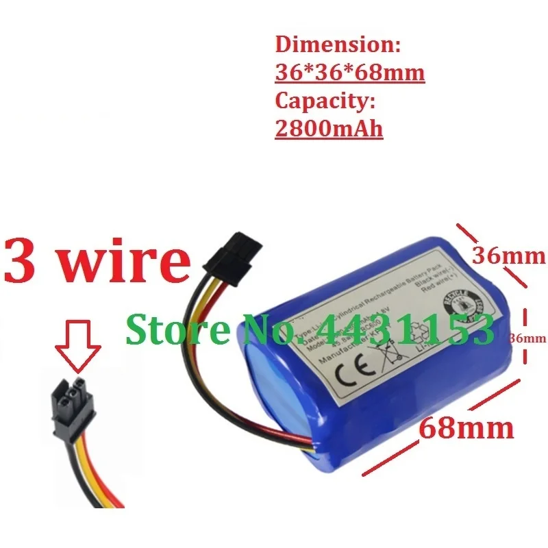 Bateria para Liectroux Nova Robô Aspirador Li-ion 18650 14.4v 14.8v 2800mah B6009