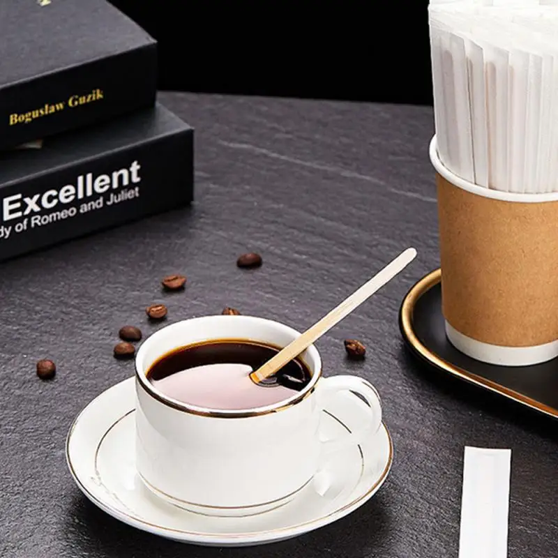 

14/17.8 см соломинка для горячего питья, одноразовые портативные венчики, биоразлагаемая стандартная кухонная утварь, 100 шт./набор, деревянная ...