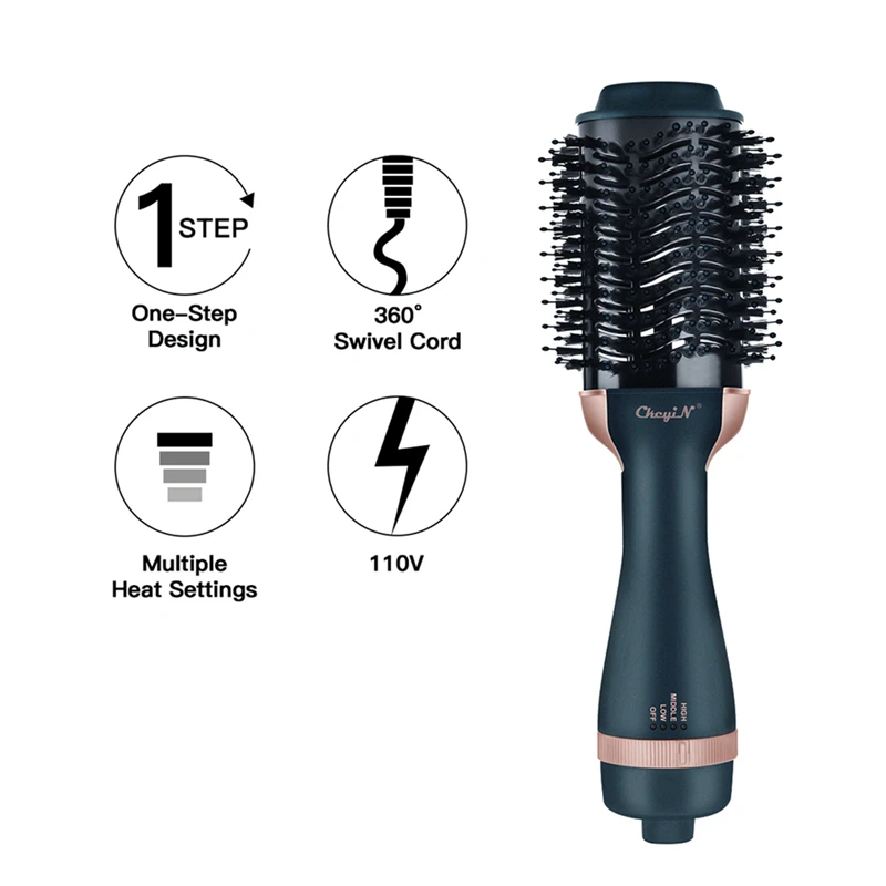 

CkeyiN Professional Hot Air Brush Automatic Hair Curling Roller Heat Air Comb Negative Ion Hair Curler Blow Dryer Brush 1000W
