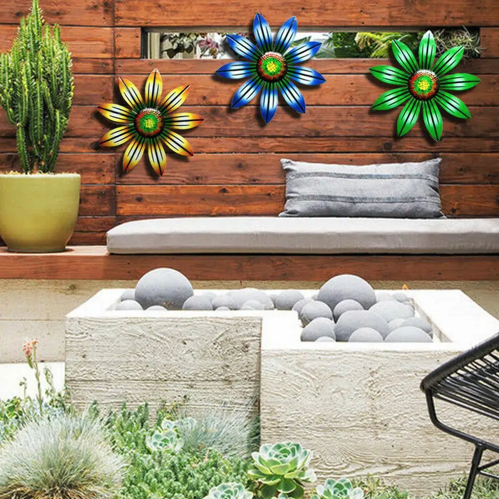 

Ornament Metal Flower Accessories Art Hanging Home 4 Colours Indoor Outdoor Living Room Patio Replacement Wall