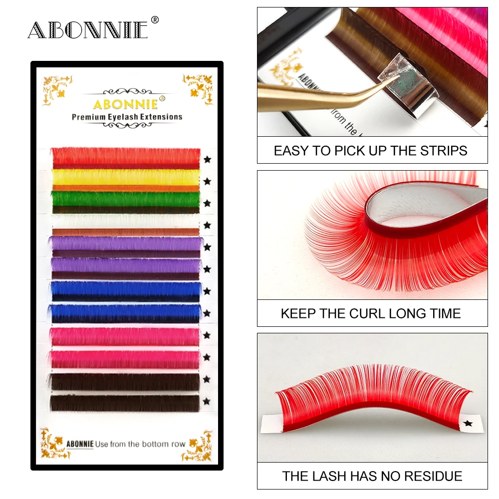 

Abonnie Premium Matte Dark Private Label Foil Eyelash Extensions 0.07 10-15mm Silk Mink Individual Lashes