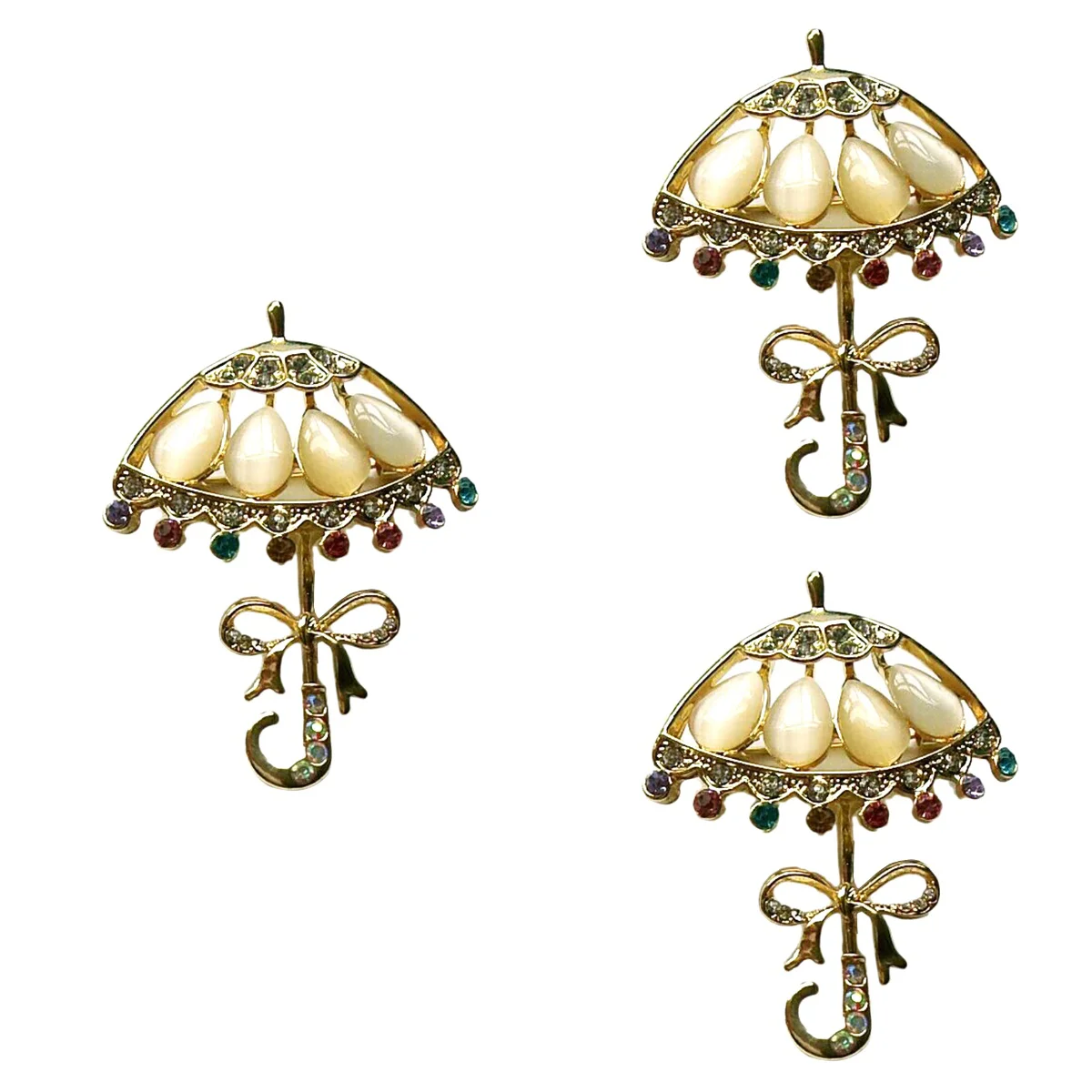 

3pcs Sparkle Rhinestone Embedded Brooch Pin Breastpin (Pattern 2)