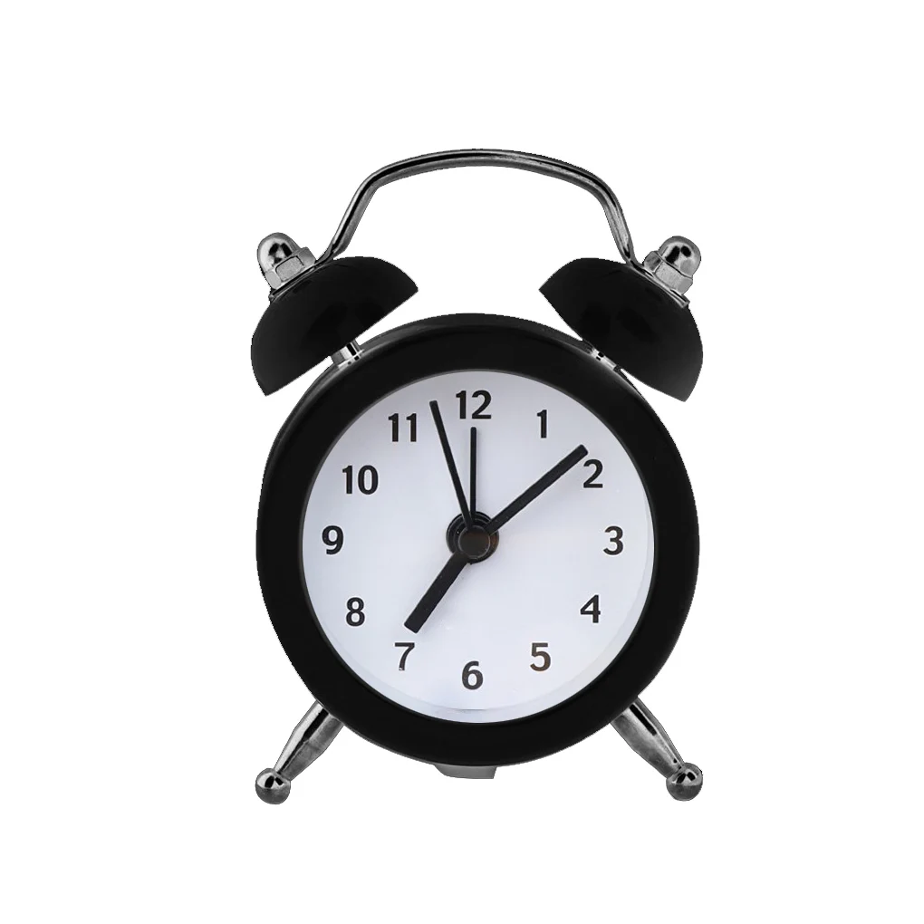 

Mini Alarm Clock Electronic Round Number Double Bell Desk Table Digital Clock Round Alarm Retro Bedside Clocks